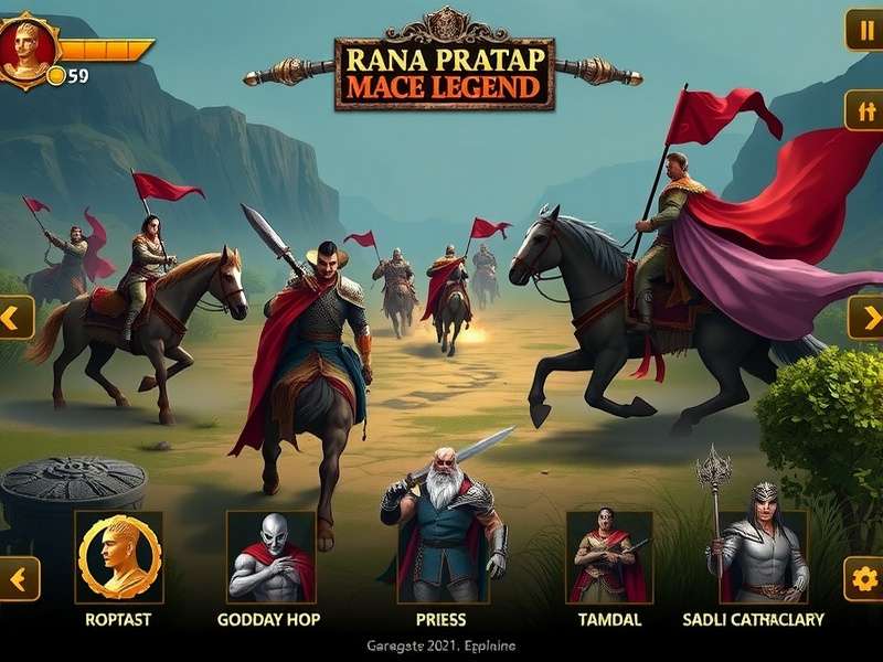 Rana Pratap Mace Legend game screenshot showing battle scene