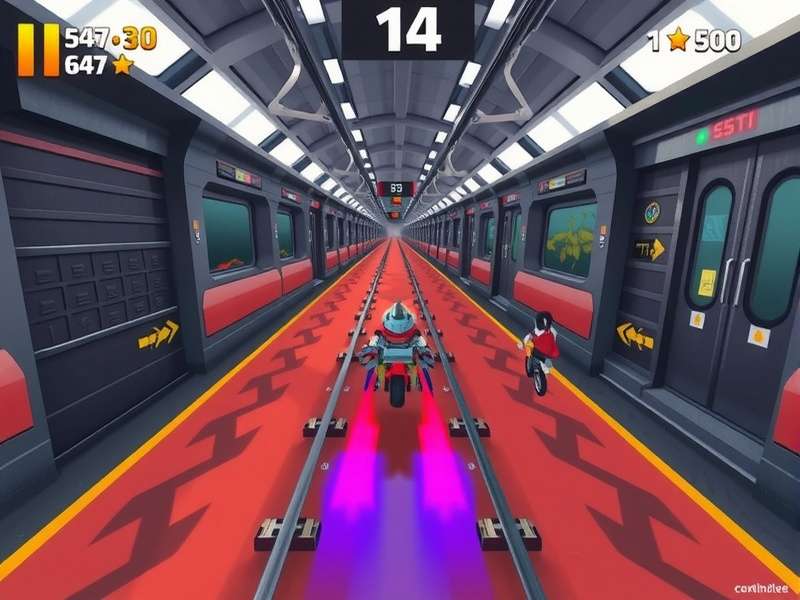 Metro Sprint King level design showing detailed metro station