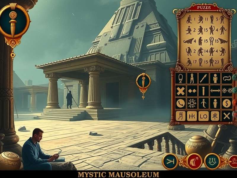 Mystic Mausoleum gameplay screenshot showing ancient temple environment