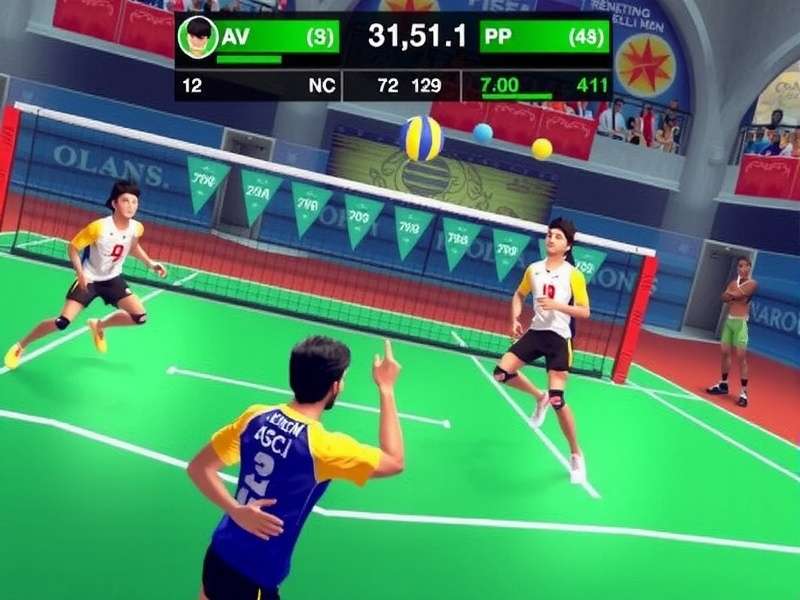 Volley Prime Champ India3 gameplay screenshot showing intense volleyball action