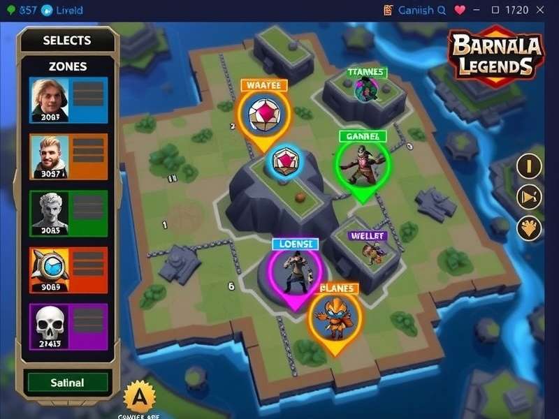 Barnala Battle Legends gameplay screenshot showing character selection