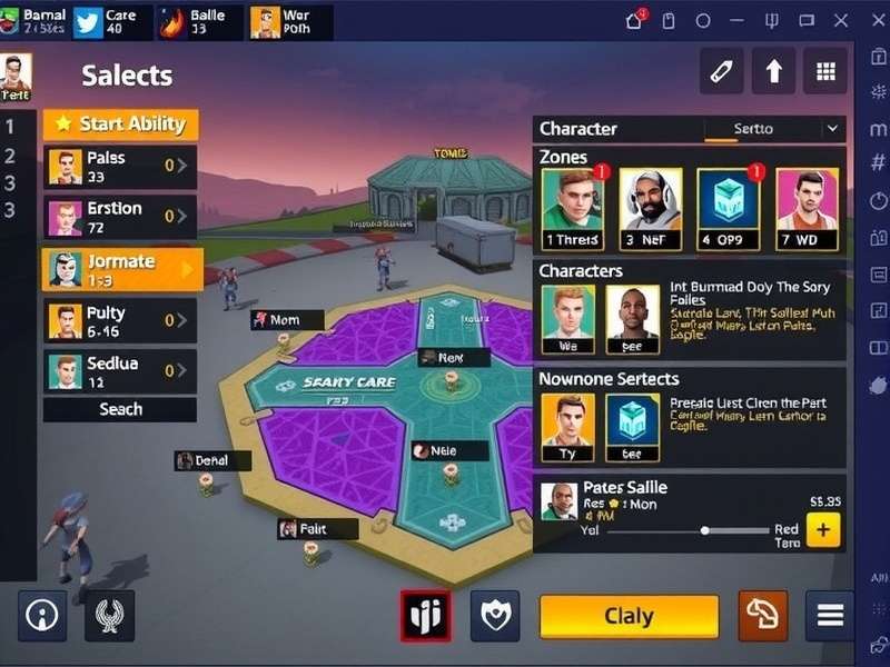 Barnala Battle Legends map showing different zones