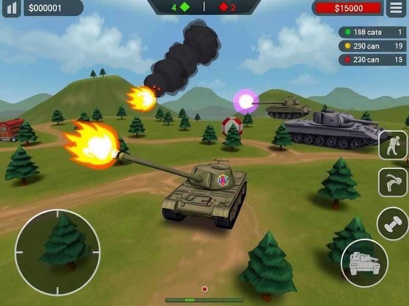 Desi Tank Fury gameplay screenshot showing tank battle