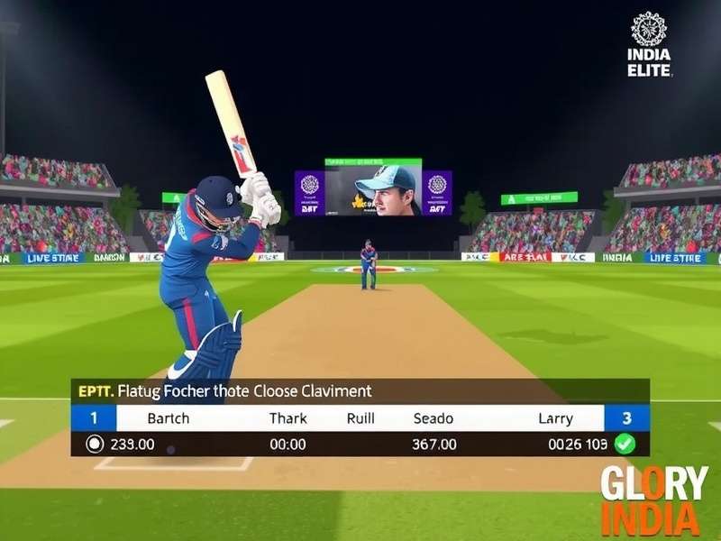 Ashes Glory India Elite gameplay screenshot showing batting interface
