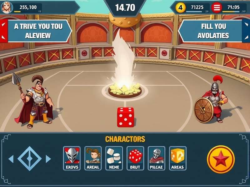 Hyper Roll Gladiator character selection screen showing diverse gladiator roster