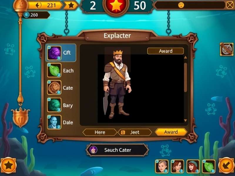 Underwater Odyssey King character selection screen