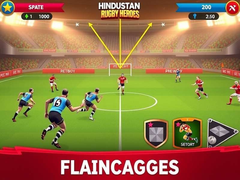 Hindustan Rugby Heroes strategic gameplay showing formation setups