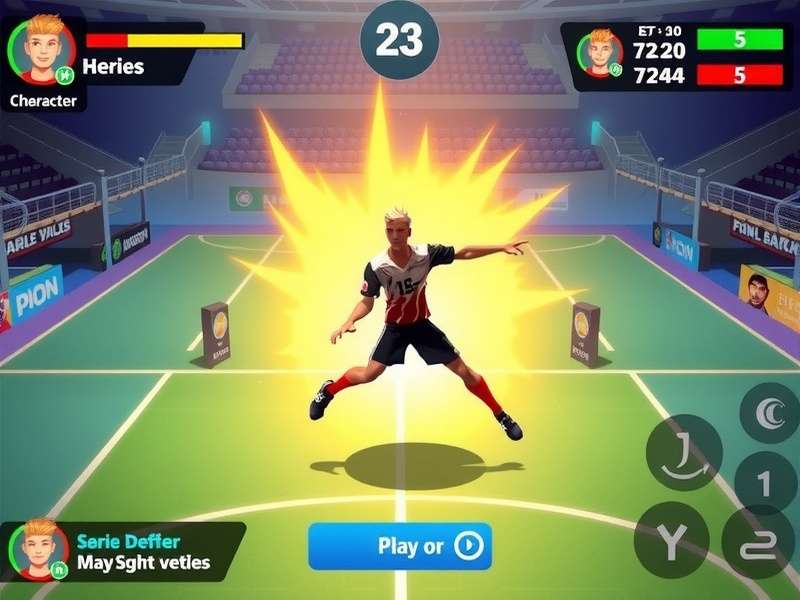 Volley Sprint Heroes gameplay screenshot showing character action