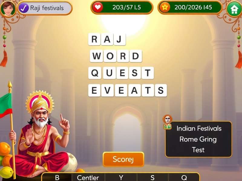 Raj Word Quest level progression and scoring system