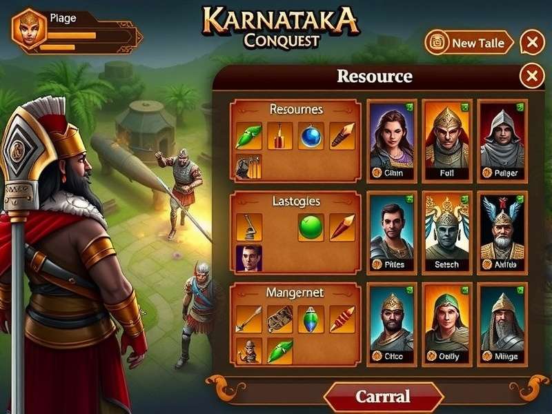 Karnataka Warrior Conquest hero selection screen