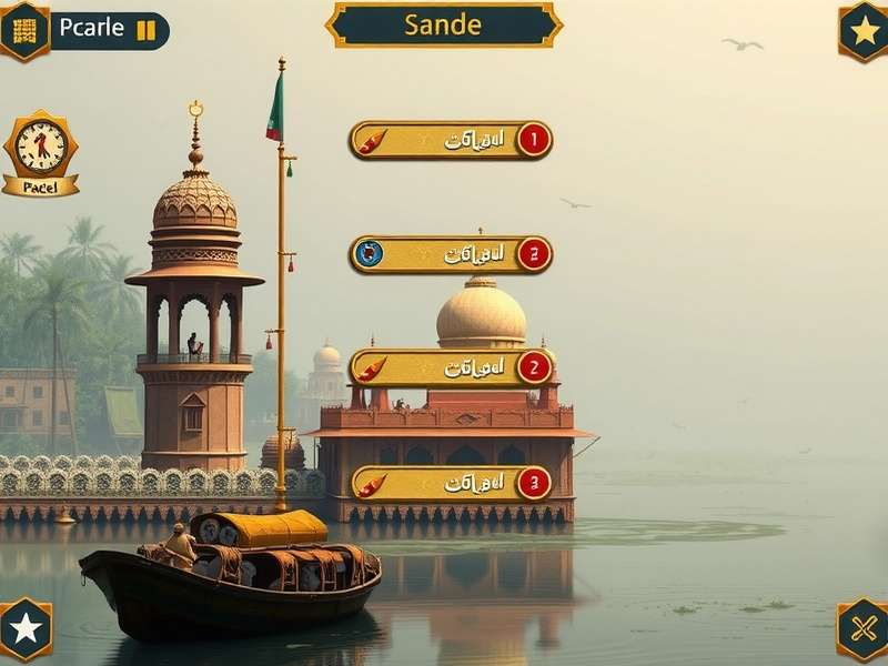 Ganges Voyage Quest visual design showcasing Indian architecture