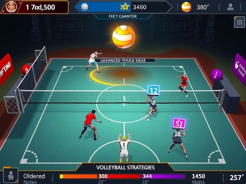 Volley Grand Siege gameplay screenshot showing intense volleyball action