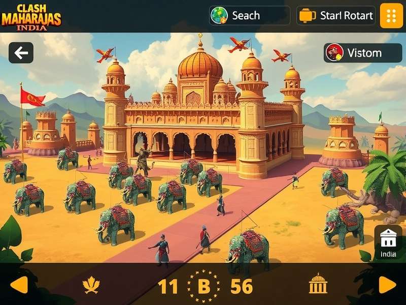 Clash Of Maharajas India battle scene with war elephants and soldiers