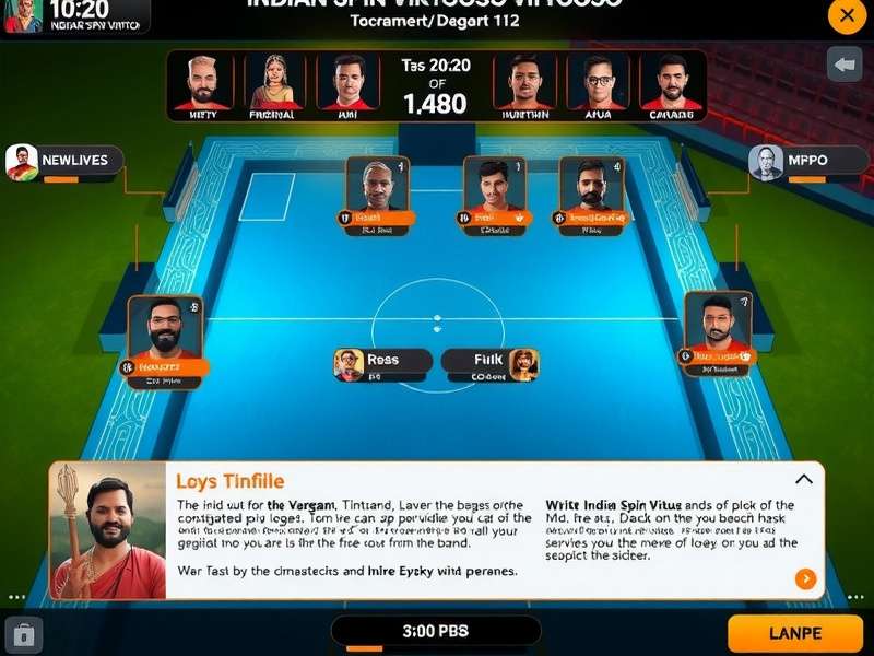 Indian Spin Virtuoso gameplay interface showing traditional Indian elements
