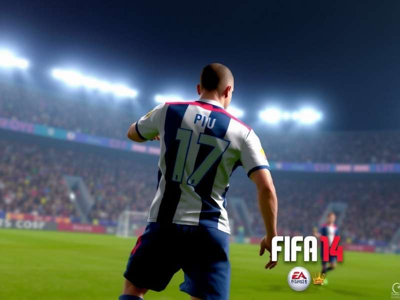 FIFA 14 King gameplay screenshot showing realistic football action