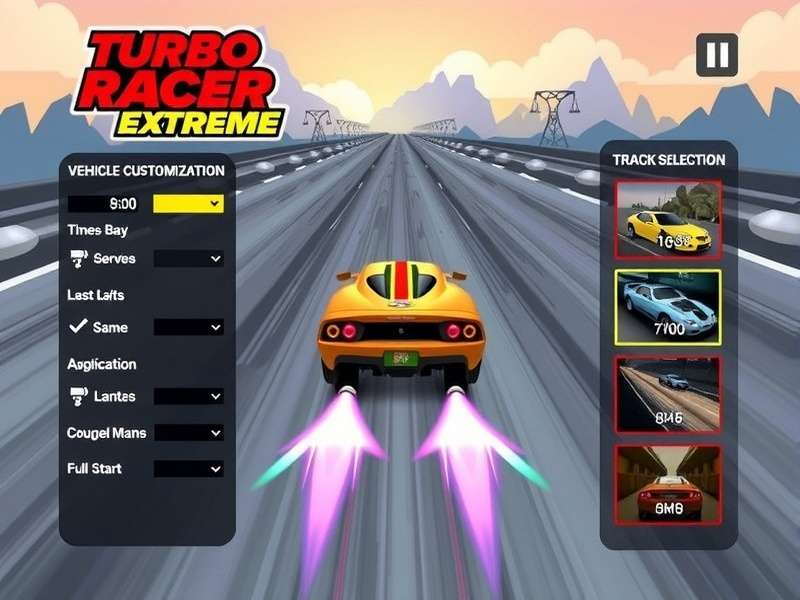 Turbo Racer Extreme vehicle customization interface
