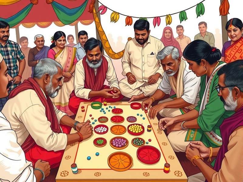 Detailed view of Maithili Mirth Moment game components and board design