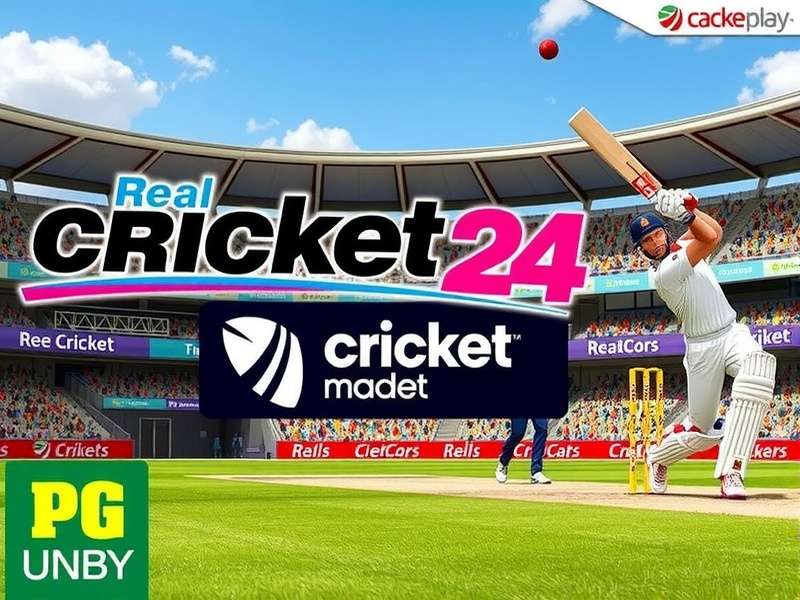 Real Cricket 24 PC gameplay screenshot showing batting interface