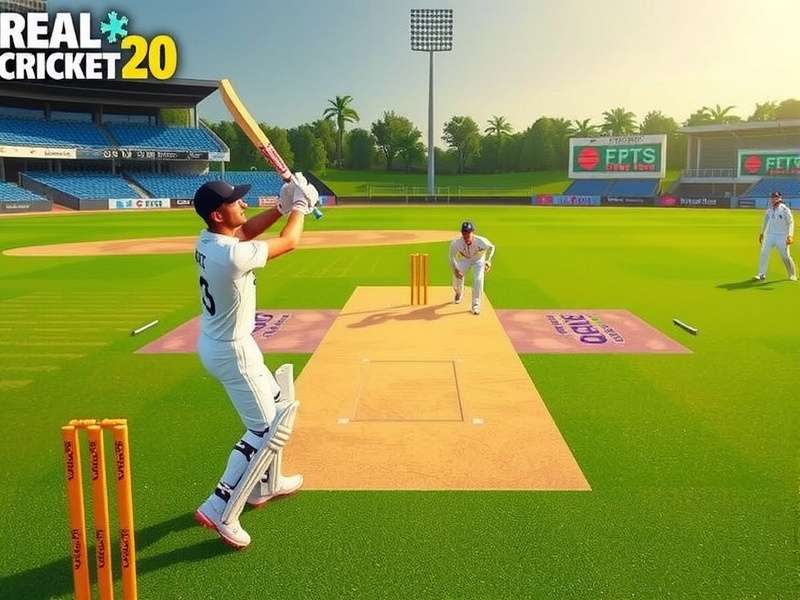 Real Cricket 20 Batting Interface on Mobile