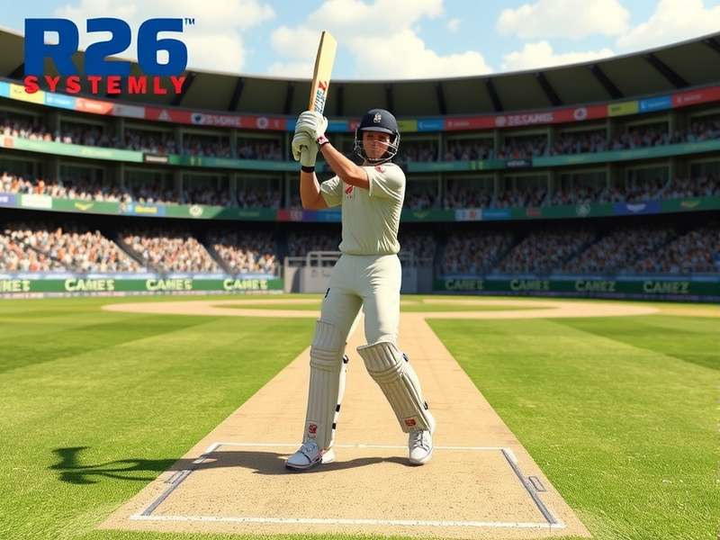 Real Cricket 26 gameplay screenshot showing advanced batting interface