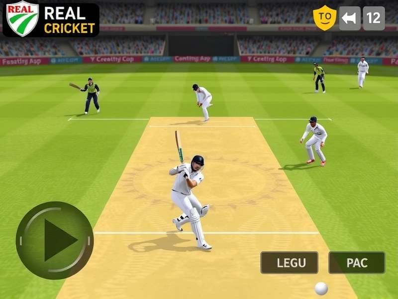 Real Cricket 24 Laptop Gameplay Screenshot showing batting interface
