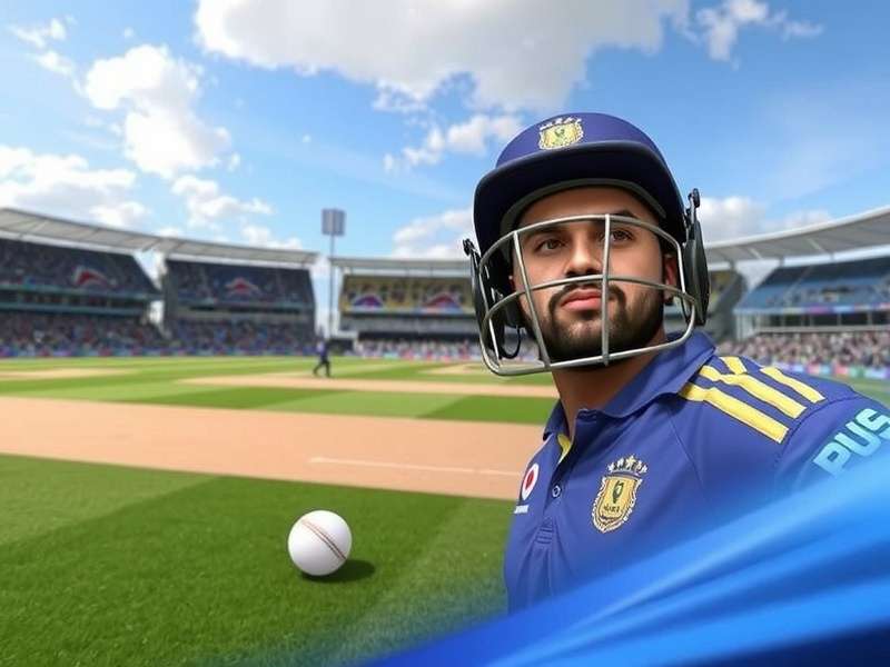 Concept art for Real Cricket 26 showing a batsman in action