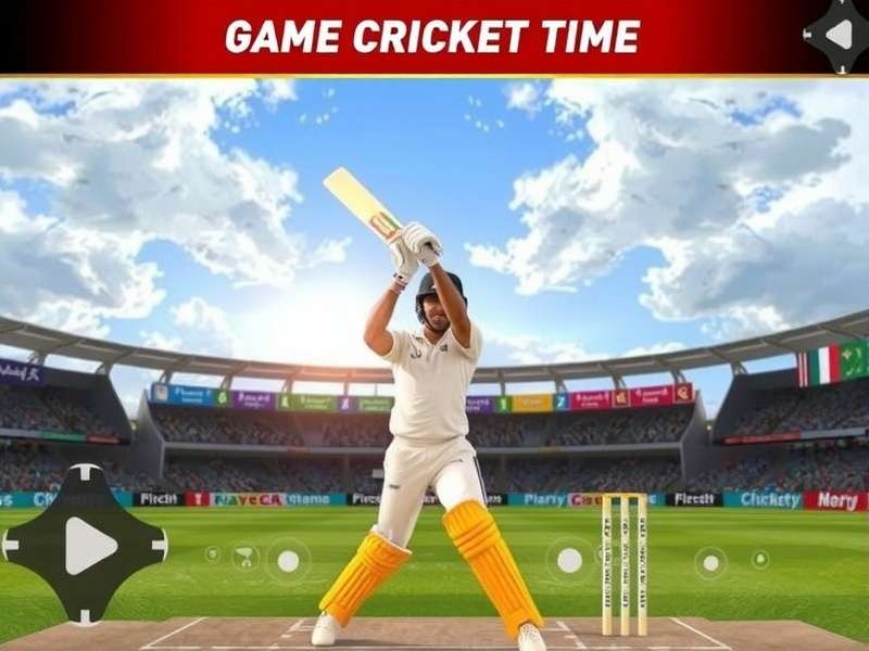 Real Cricket Pc gameplay screenshot showing a batsman hitting a six