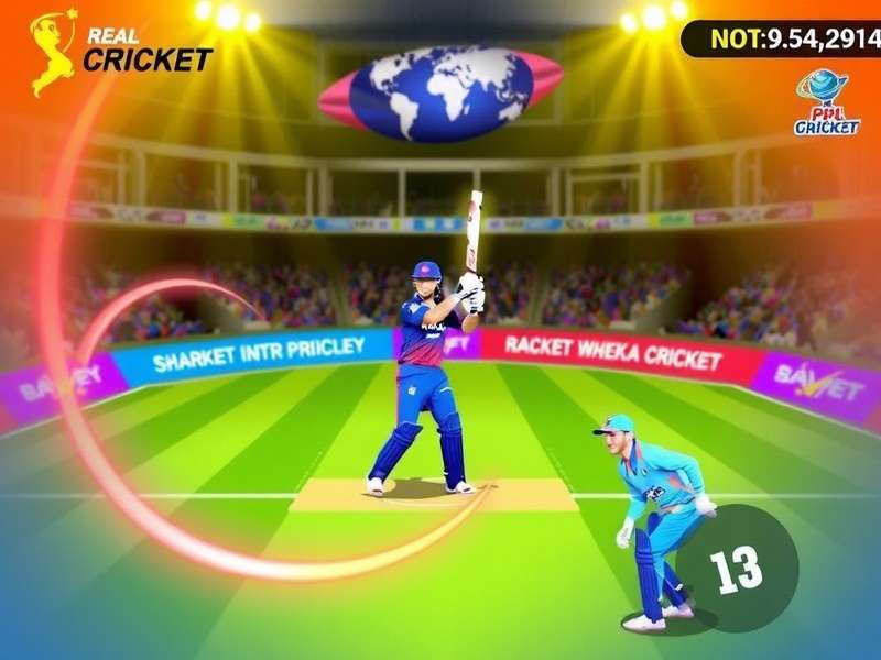 Real Cricket Swipe IPL gameplay screenshot showing batting interface