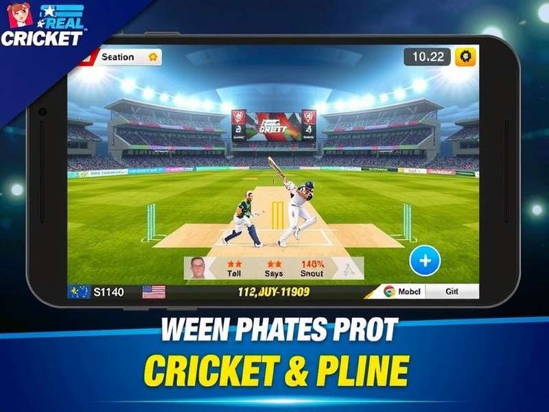 Real Cricket 24 gameplay screenshot showing a batsman hitting a cover drive