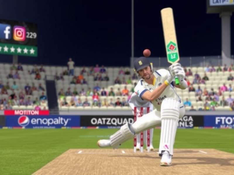 Concept art of Real Cricket 25 gameplay on PlayStation 5 console