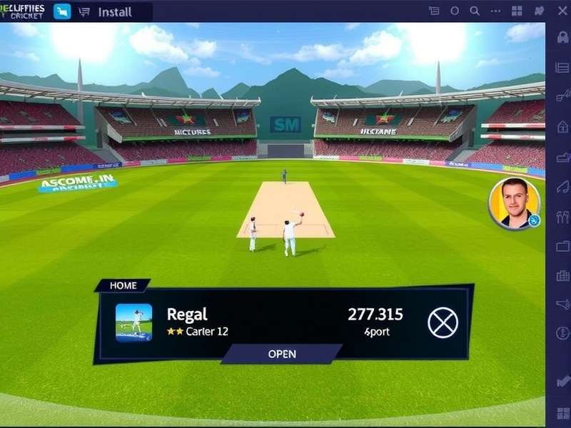 Android smartphone displaying Real Cricket installation