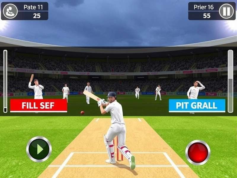 Real Cricket Swipe gameplay screenshot showing a batsman executing a perfect cover drive using a swipe gesture