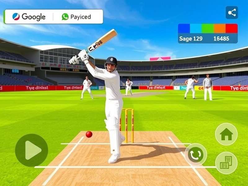 Real Cricket 26 gameplay screenshot showing a batsman in action