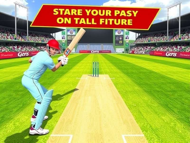 Real Cricket Games Online Free Play – Indian cricket gaming hub with mobile and stadium background