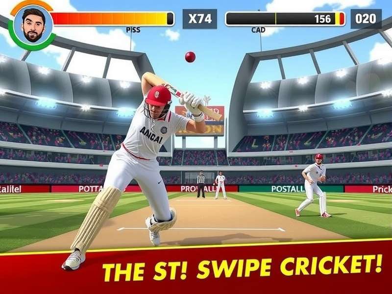 Real Cricket Swipe running on a PC desktop setup with controller and keyboard