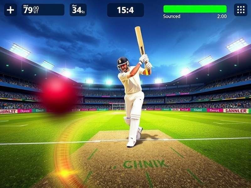 Cricket gaming setup with mobile and controller on green background